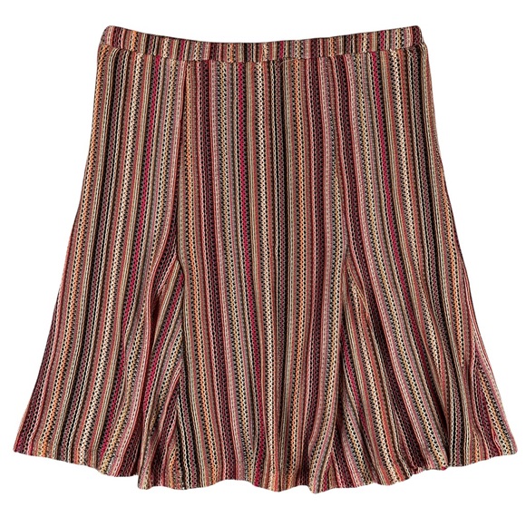 Downeast size Xl multi-colored striped ruffle skater circle style mini skirt EUC - Picture 6 of 10